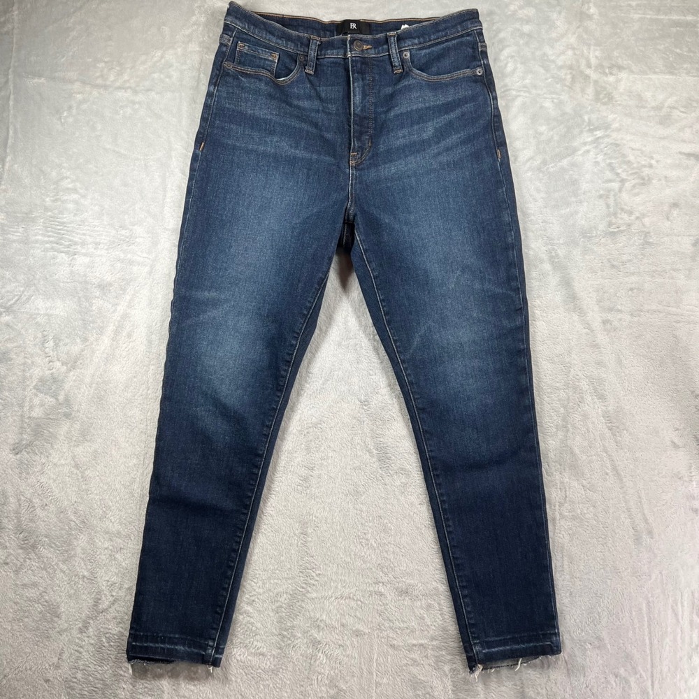 Banana Republic‎ Womens High Rise Skinny Jeans Dark Wash Raw Hem 31 306096-G